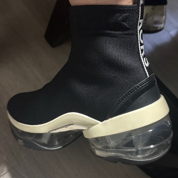 Michael Kors Black Sock Sneakers with Clear Sole - Picture 1 of 1